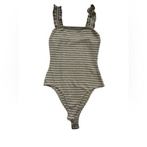 Le Lis Olive Striped Bodysuit